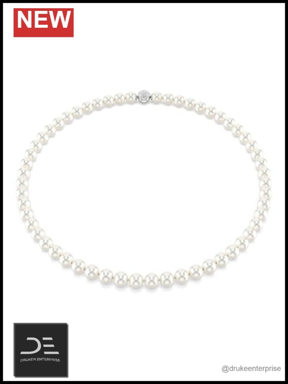 Swarovski Matrix Y Necklace Crystal Pearl Rhodium Plated Pendant